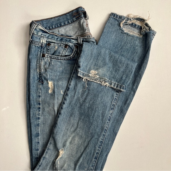 Vintage Jeans Abercrombie & Fitch Destroyed Straight Leg Light-wash Size 6 - Picture 4 of 6